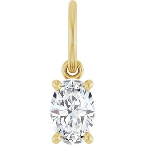 Natural Diamond Oval Charm Pendant