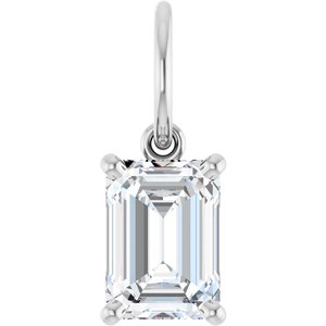 Lab-grown Diamond Emerald Charm Pendant