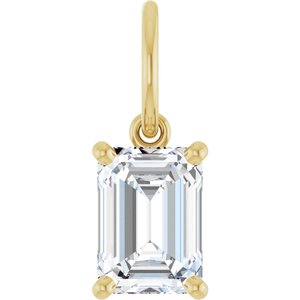Lab-grown Diamond Emerald Charm Pendant