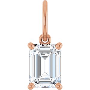 Lab-grown Diamond Emerald Charm Pendant