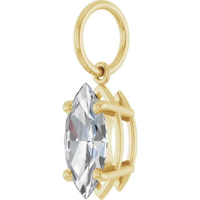 Lab-Grown Diamond Marquise Charm Pendant