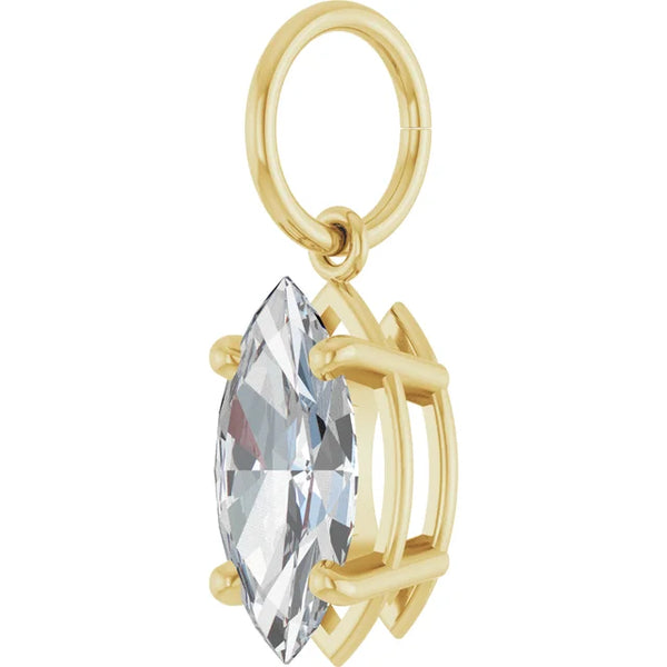 Lab-Grown Diamond Marquise Charm Pendant