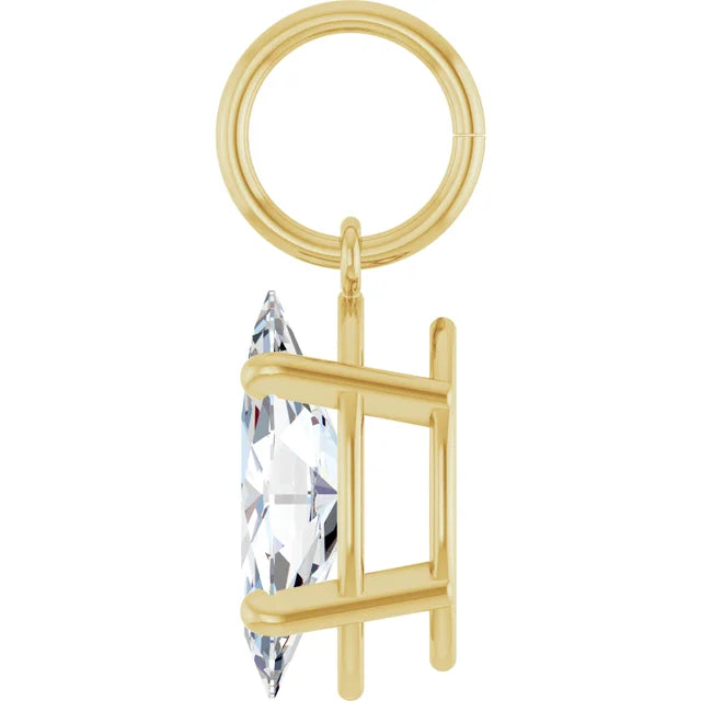 Lab-Grown Diamond Marquise Charm Pendant