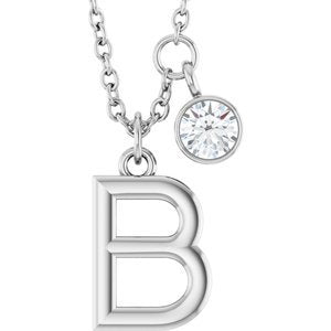 Letter Necklace & Bezel Diamond