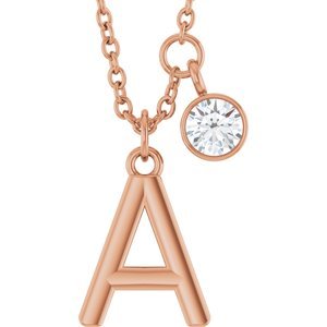 Letter Necklace & Bezel Diamond