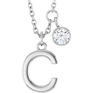 Letter Necklace & Bezel Diamond