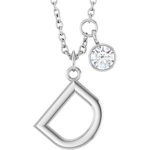 Letter Necklace & Bezel Diamond