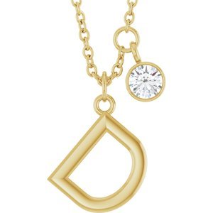 Letter Necklace & Bezel Diamond