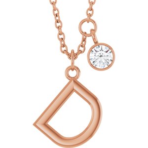 Letter Necklace & Bezel Diamond