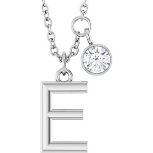 Letter Necklace & Bezel Diamond