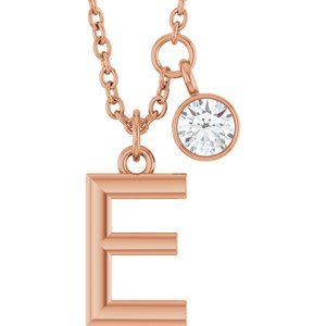 Letter Necklace & Bezel Diamond