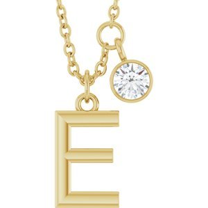 Letter Necklace & Bezel Diamond