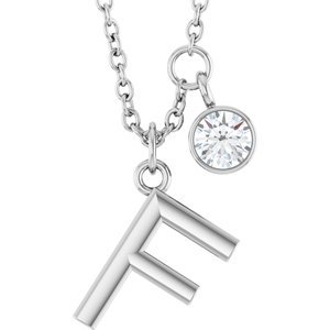 Letter Necklace & Bezel Diamond
