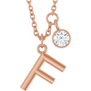 Letter Necklace & Bezel Diamond