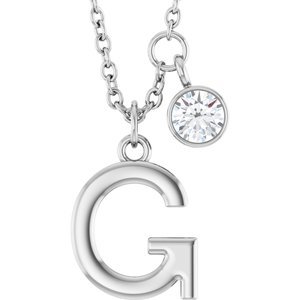 Letter Necklace & Bezel Diamond