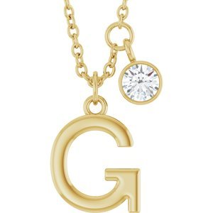 Letter Necklace & Bezel Diamond