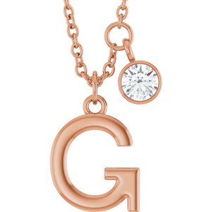 Letter Necklace & Bezel Diamond
