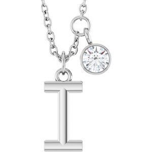 Letter Necklace & Bezel Diamond