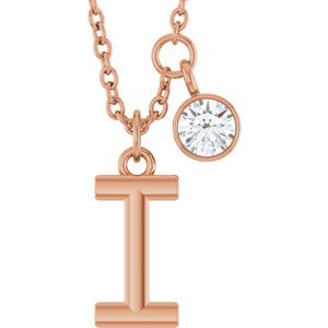Letter Necklace & Bezel Diamond