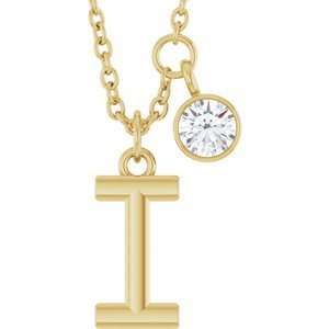 Letter Necklace & Bezel Diamond