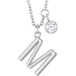 Letter Necklace & Bezel Diamond