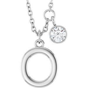 Letter Necklace & Bezel Diamond