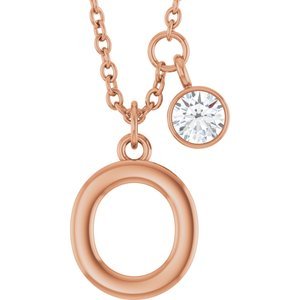 Letter Necklace & Bezel Diamond