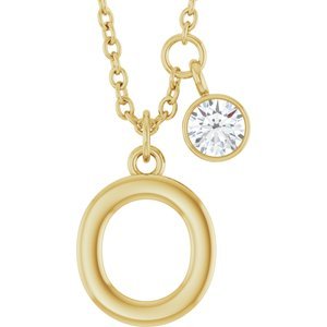 Letter Necklace & Bezel Diamond