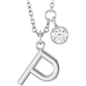 Letter Necklace & Bezel Diamond