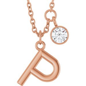 Letter Necklace & Bezel Diamond