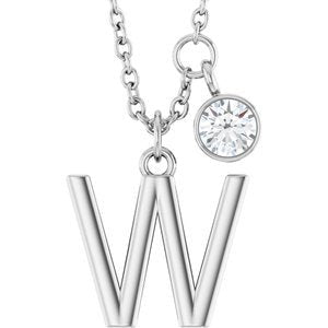 Letter Necklace & Bezel Diamond