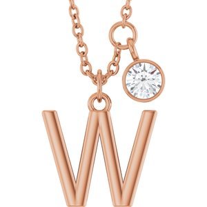 Letter Necklace & Bezel Diamond