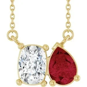 Baiser de Versailles, Diamond & Pear Ruby Necklace