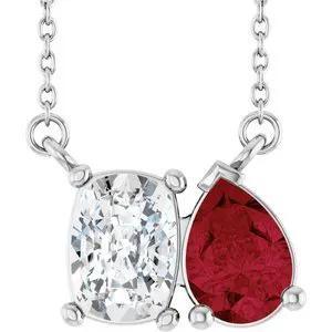 Baiser de Versailles, Diamond & Pear Ruby Necklace