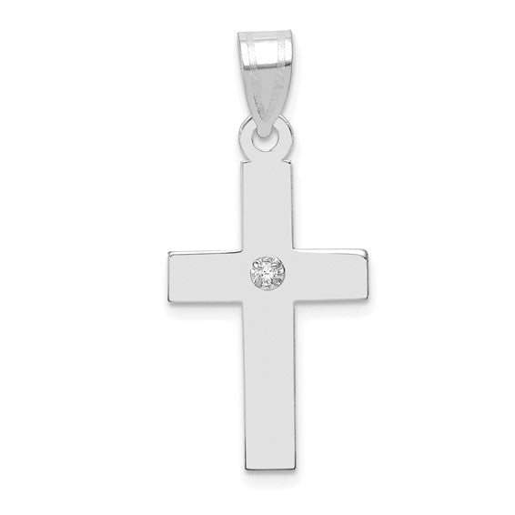 La Simple Croix Diamanté, Gold Cross Pendant