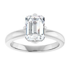 Solitaire Engagement Ring Emerald Cut