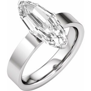 Elongated Oval Cut Engagement Ring