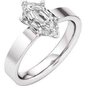 Solitaire Elongated Hexagon Engagement Ring