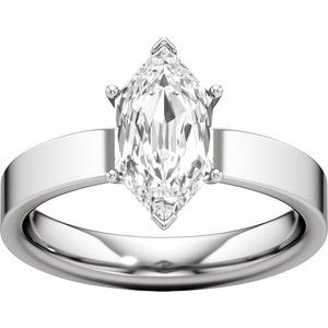 Elongated Hexagon Cut Engagement Ring