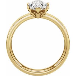 Solitaire Elongated Hexagon Engagement Ring