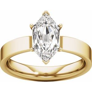 Elongated Hexagon Cut Engagement Ring