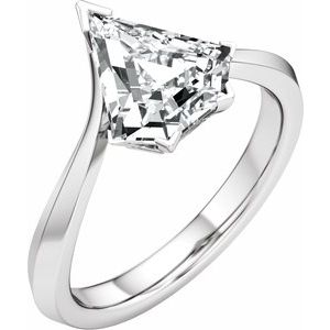 Hidden Halo-Style Shield-Cut Engagement Ring