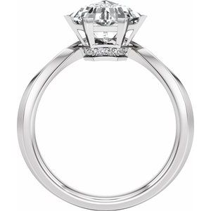 Hidden Halo-Style Shield-Cut Engagement Ring