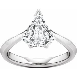 Hidden Halo-Style Shield-Cut Engagement Ring