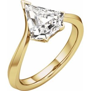 Hidden Halo-Style Shield-Cut Engagement Ring