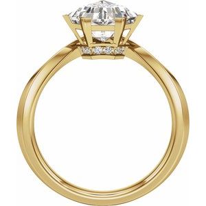 Hidden Halo-Style Shield-Cut Engagement Ring