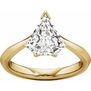 Hidden Halo-Style Shield-Cut Engagement Ring