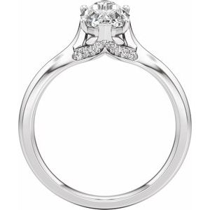 Prestige Engagement Ring - Oval Cut with Hidden Halo