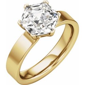 Hexagon Cut Engagement Ring