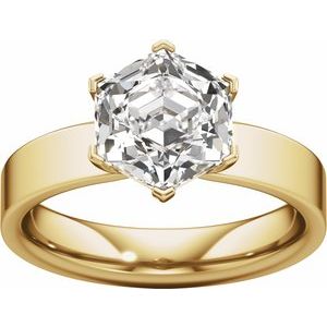 Hexagon Cut Engagement Ring
